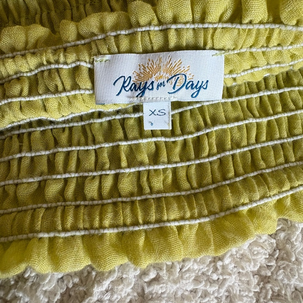 Lime Green Ruffled Mini Skirt - Picture 2 of 2